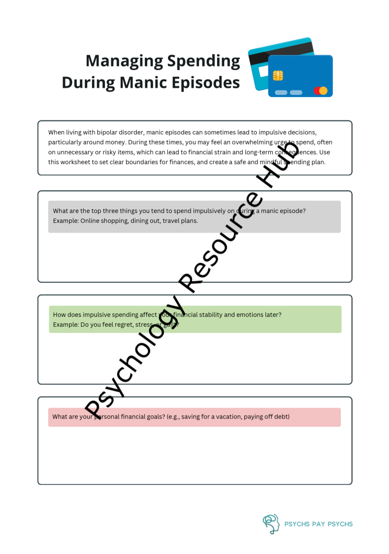Managing Finances During Manic Episodes - Worksheet