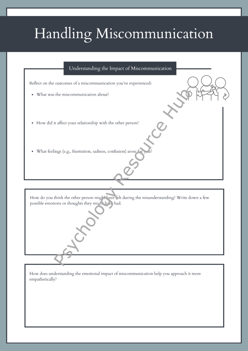 Handling Miscommunication Worksheets