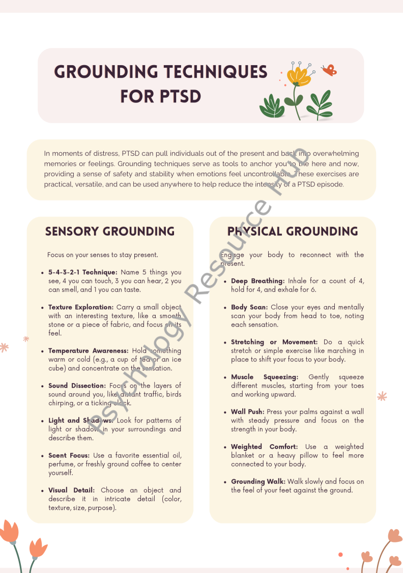 Grounding Techniques for PTSD