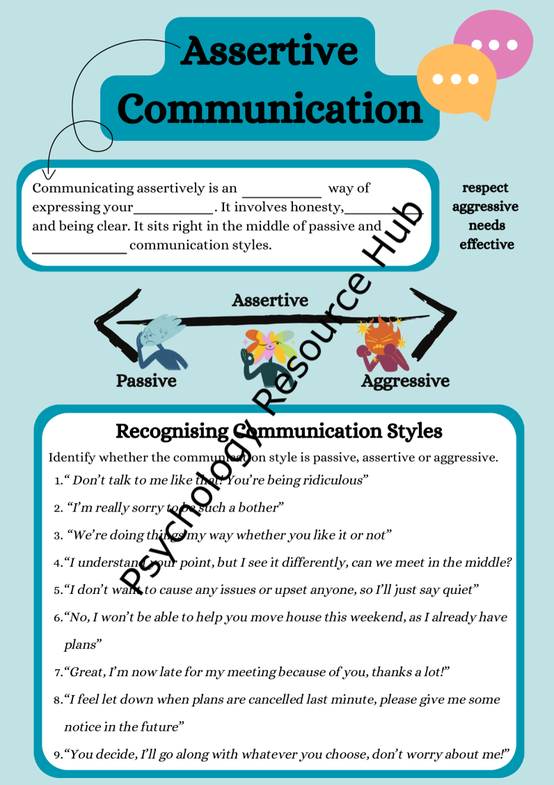 Assertive Communication Worksheet
