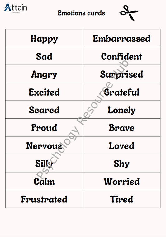 Emotion Bingo Game
