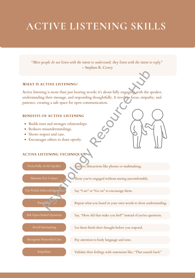 Active Listening Skills Handout