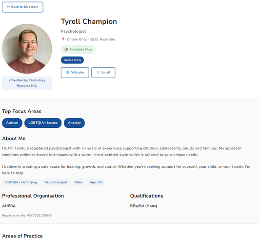 Therapist Directory Membership