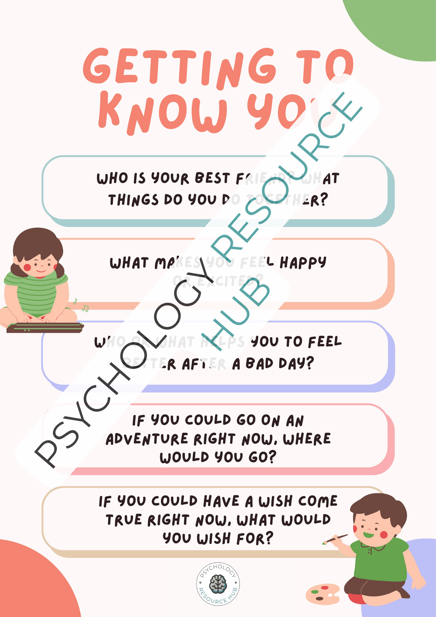 Get To Know You Questions for Children