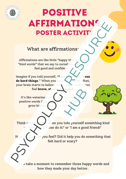 Positive Affirmations Poster Activity for Children