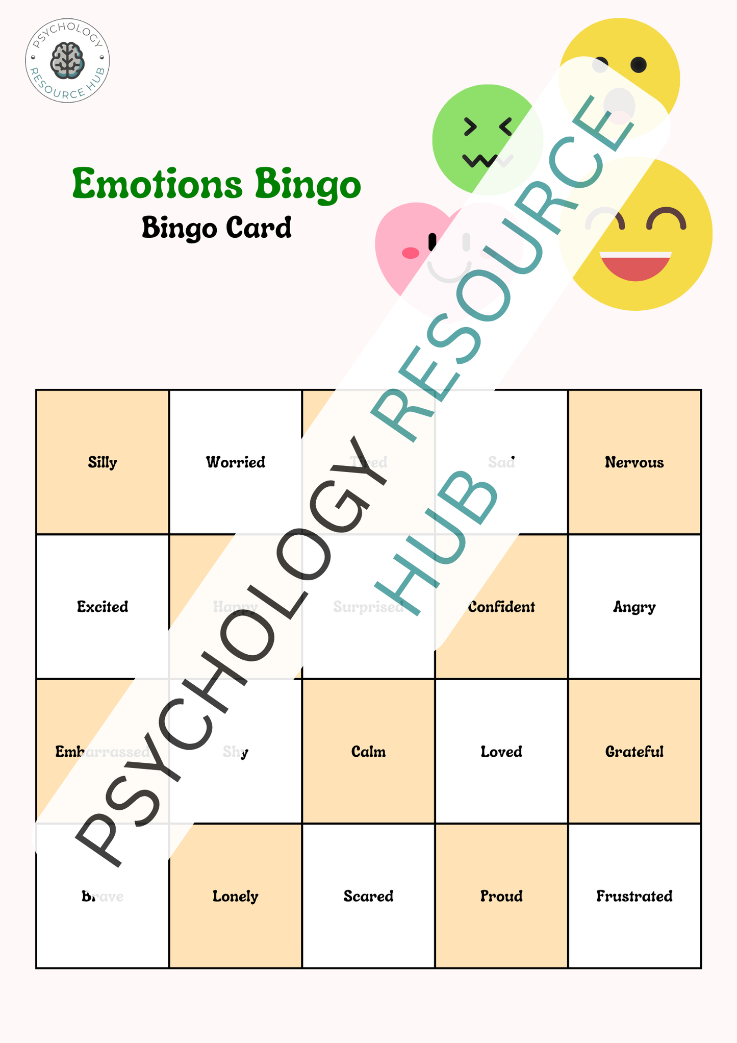 Emotion Bingo Game