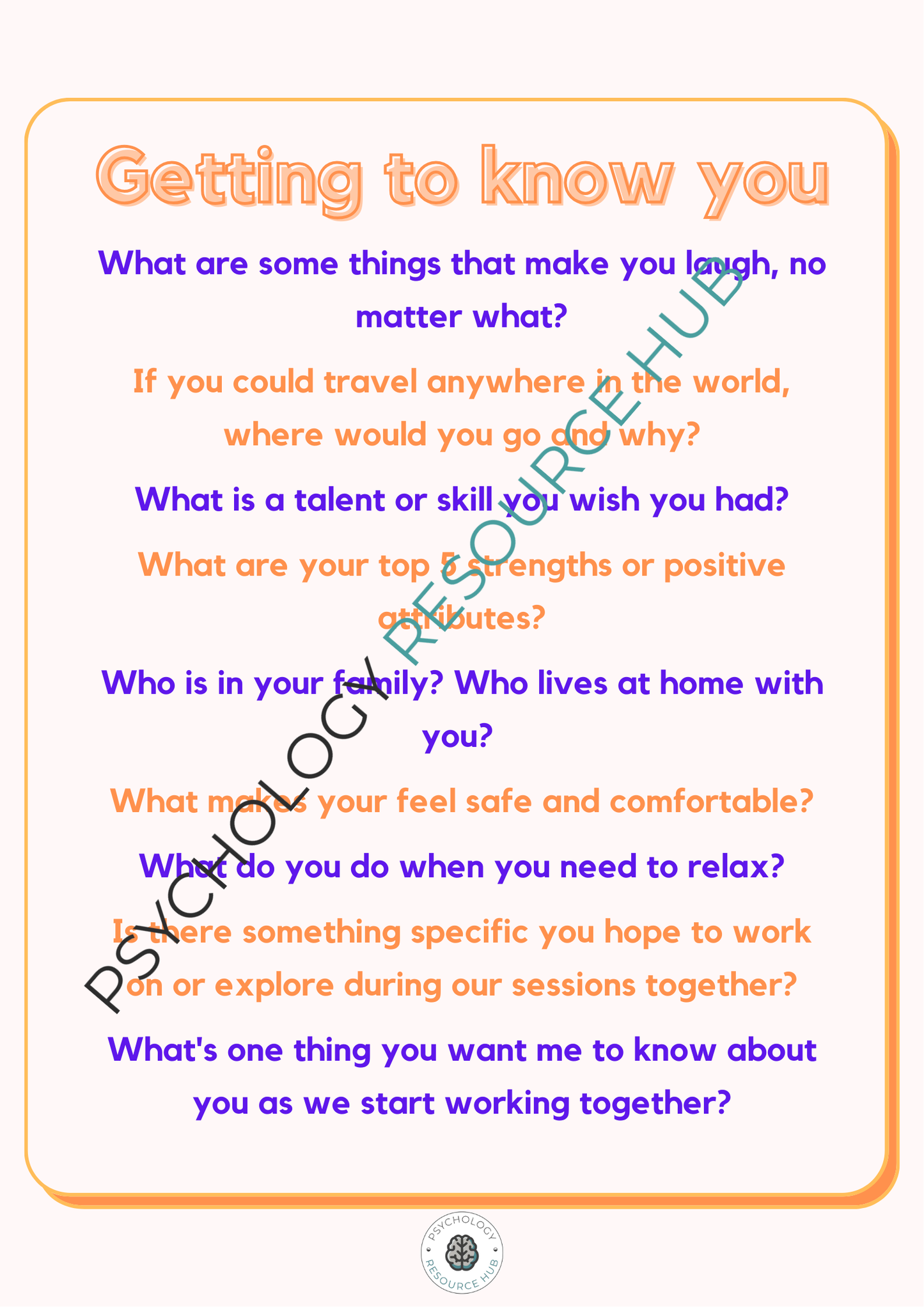 Get To Know You Questions for Teenagers