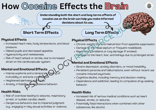 How Cocaine Effects The Brain - Educational Poster