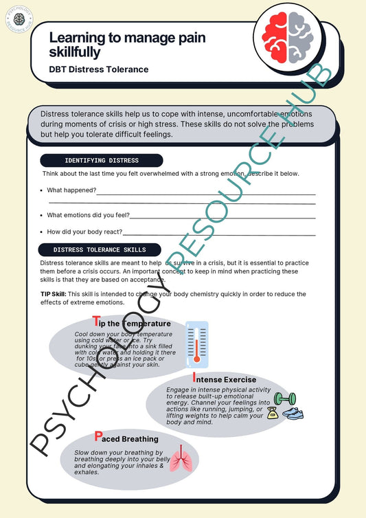 Learning To Manage Pain Skilfully - DBT Worksheet