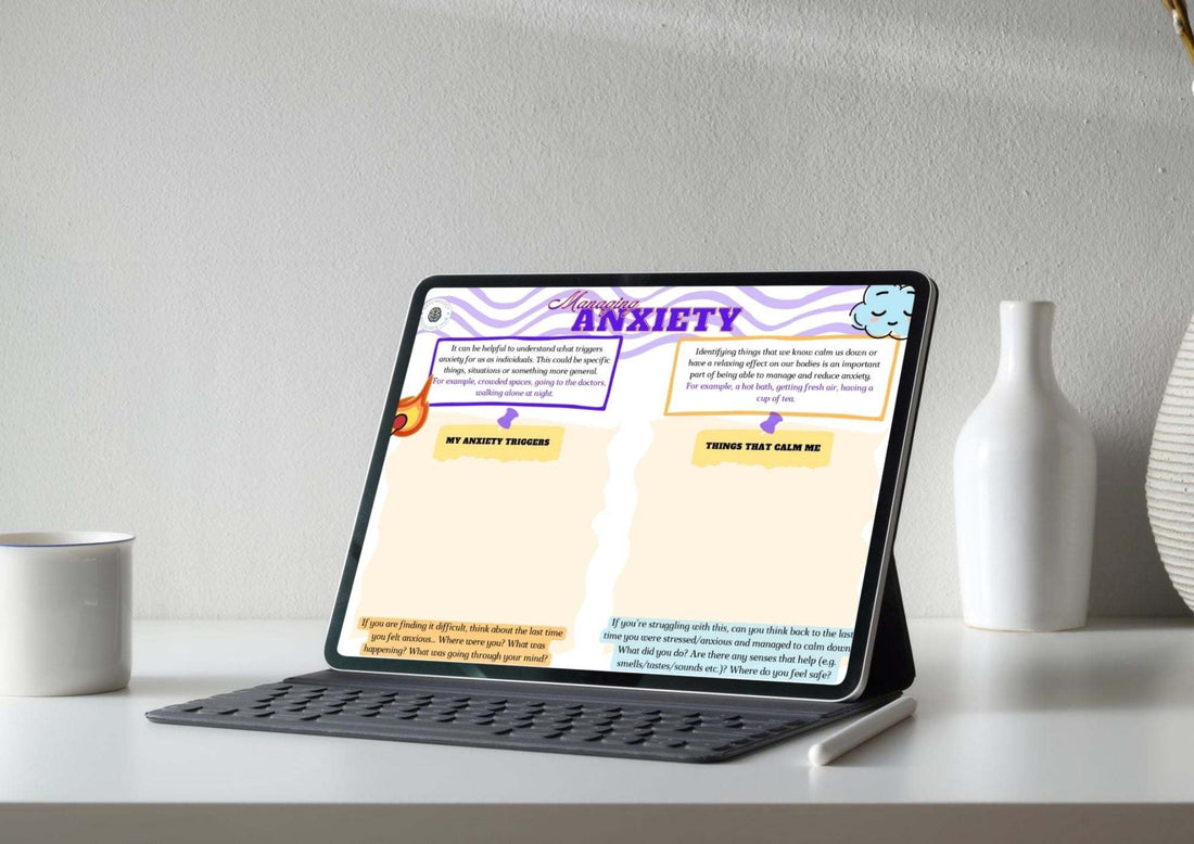 Managing Anxiety Worksheet for identifying triggers and coping strategies to reduce anxiety and stress