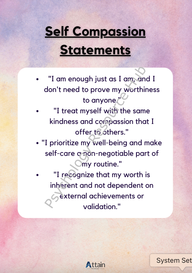 Self Compassion Reflective Practice Questions