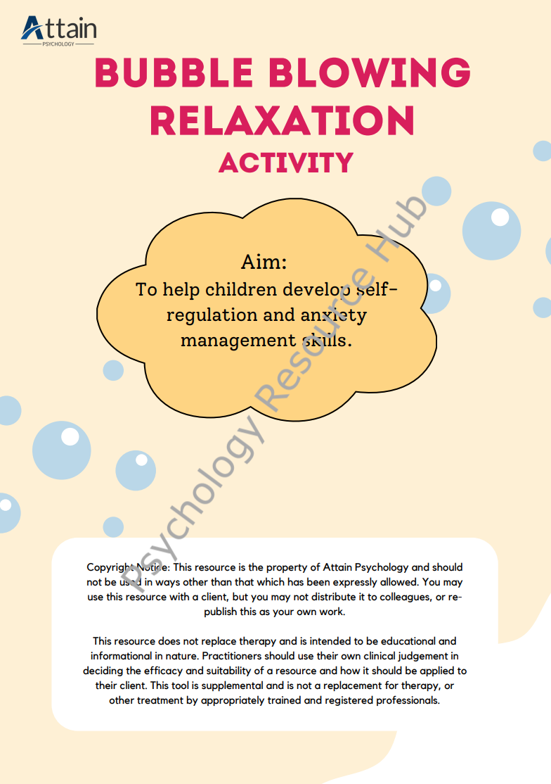 Bubble Blowing Relaxation Activity