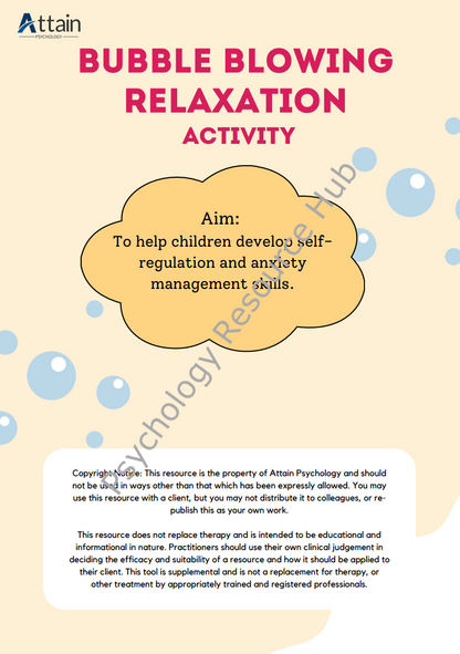 Bubble Blowing Relaxation Activity