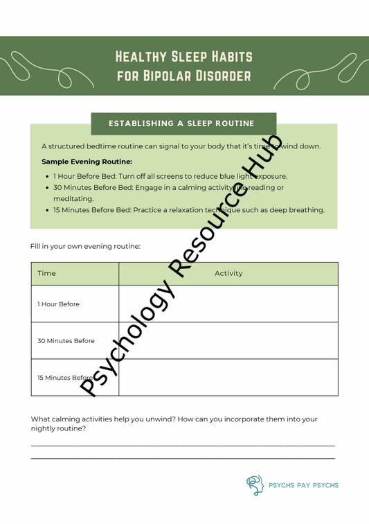 Healthy Sleeping Habits guide for bipolar disorder with sleep routine tips for mood stability and emotional well-being