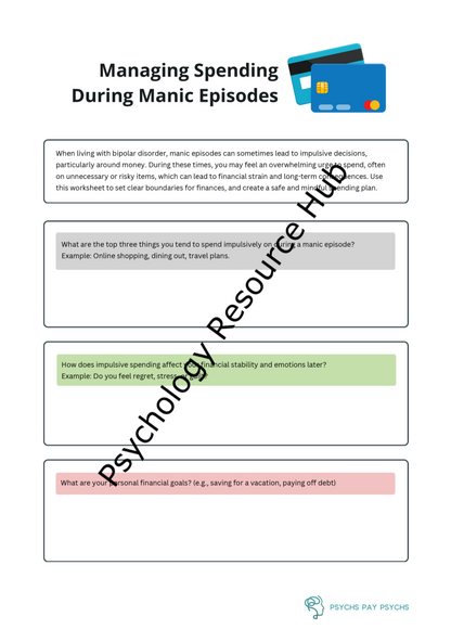Managing Finances During Manic Episodes - Worksheet