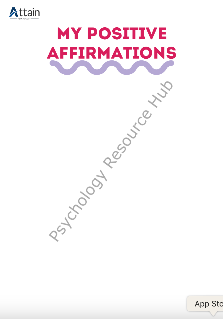 Positive Affirmations Poster Activity for Children