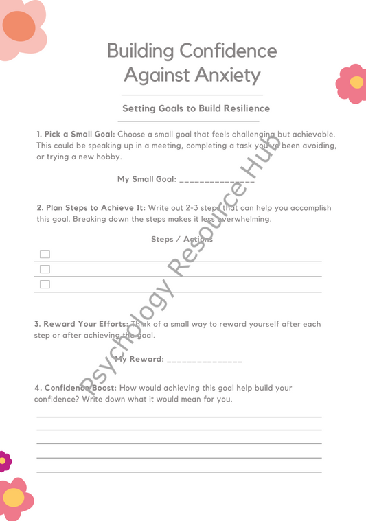 Building Confidence Against Anxiety Worksheet