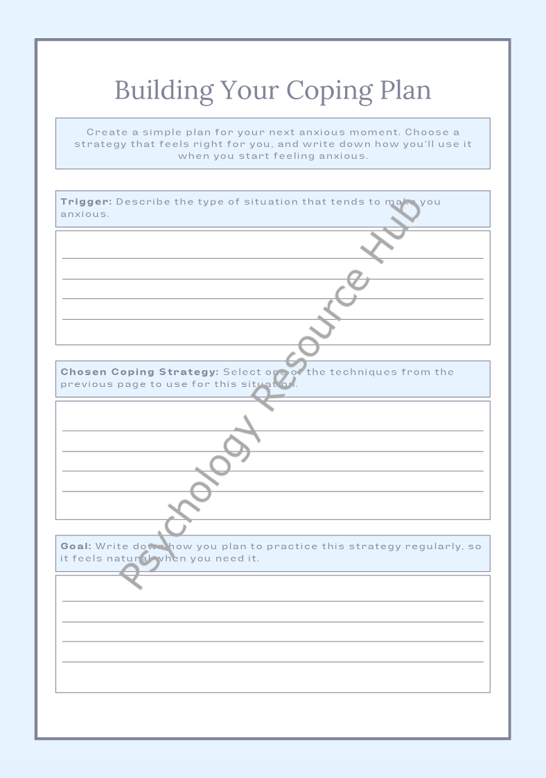 Coping With Anxiety Worksheet