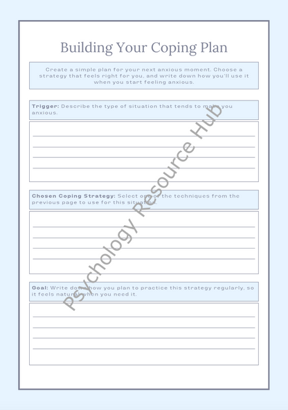 Coping With Anxiety Worksheet