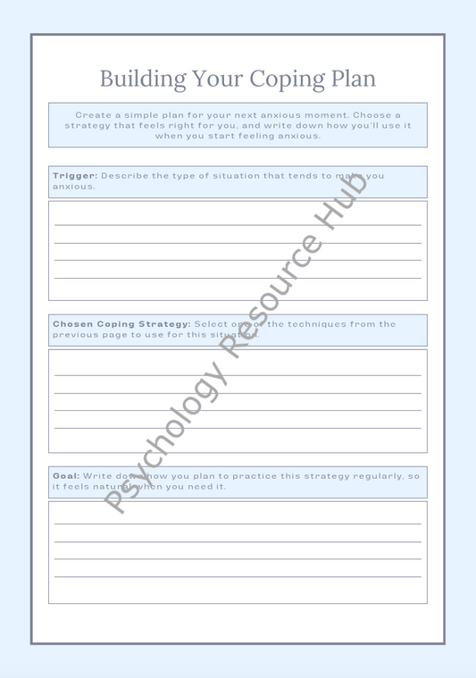 Coping With Anxiety Triggers Worksheet